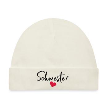 Beste Schwester Herz Schwestern Schwesterherz sis - Baby Premium Organic Mütze - Naturweiß - Vorne