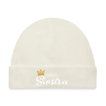 Starsza Siostra - Jestem starszą siostrą - Baby Premium Organic Mütze - Naturweiß - Vorne