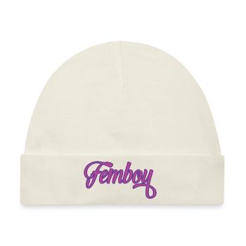 Femboy Logo Cross Dressing Motiv Geschenk Feminin - Baby Premium Organic Mütze - Naturweiß - Vorne