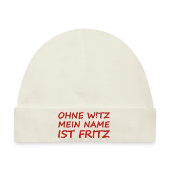 Fritz ohne Witz - Baby Premium Organic Mütze - Naturweiß - Vorne