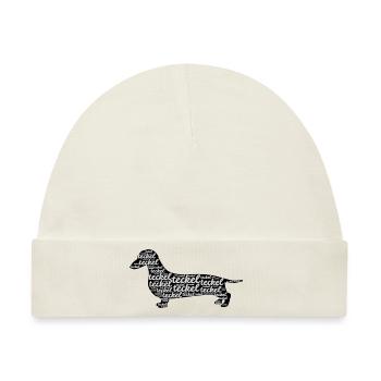 Teckel Dachshund Silhouette - Baby Premium Organic Mütze - Naturweiß - Vorne