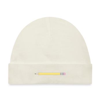 Bleistift Geschenk Geschenkidee - Baby Premium Organic Mütze - Naturweiß - Vorne