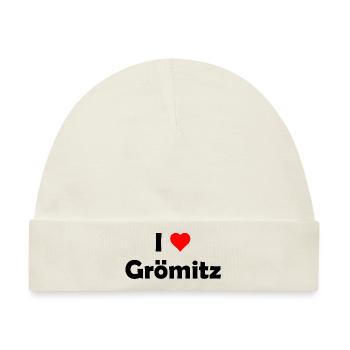Grömitz - Ostsee - Schleswig Holstein - Ostseebad - Baby Premium Organic Mütze - Naturweiß - Vorne