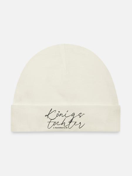 Königstochter schwarz by csDesign - Baby Premium Organic Mütze - Naturweiß