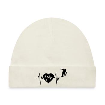 Snowboard Snowboarder - Baby Premium Organic Mütze - Naturweiß - Vorne