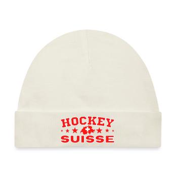 Eishockey Schweiz originelle Geschenkidee - Baby Premium Organic Mütze - Naturweiß - Vorne