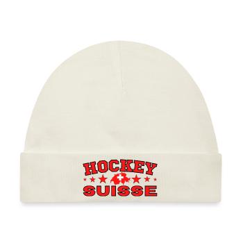 Eishockey Schweiz originelle Geschenkidee - Baby Premium Organic Mütze - Naturweiß - Vorne