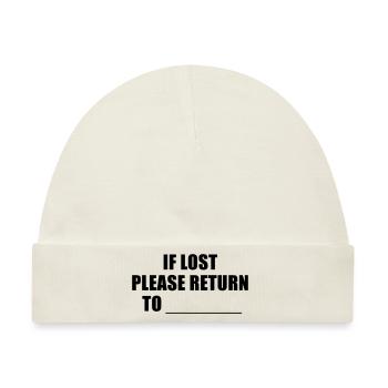 if lost please return to - Baby Premium Organic Mütze - Naturweiß - Vorne