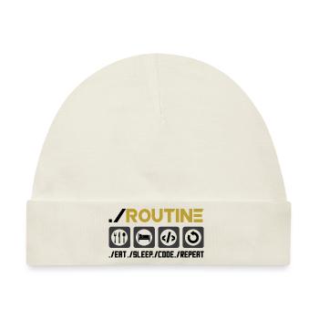 Routine Eat Sleep Code Repeat Software Developer C - Baby Premium Organic Mütze - Naturweiß - Vorne