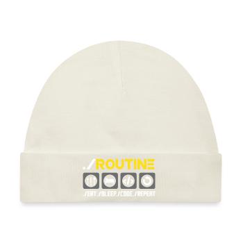 Routine Eat Sleep Code Repeat Software Developer C - Baby Premium Organic Mütze - Naturweiß - Vorne