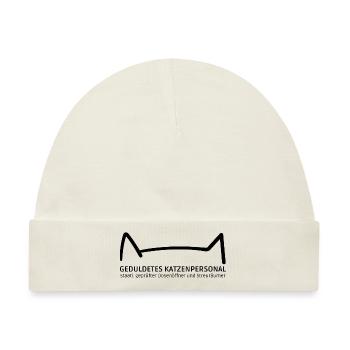 Geduldetes Katzenpersonal für Katzenliebhaber - Baby Premium Organic Mütze - Naturweiß - Vorne