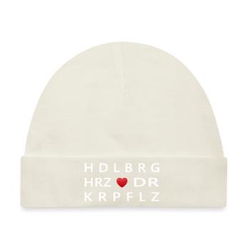 Heidelberg Herz der Kurpfalz - Dunkles Clean Desig - Baby Premium Organic Mütze - Naturweiß - Vorne