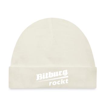 Bitburg rockt - Textdesign mit Stadtnamen - Baby Premium Organic Mütze - Naturweiß - Vorne