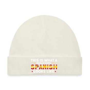 Spanische Flagge Spanische Wurzeln Geschenk - Baby Premium Organic Mütze - Naturweiß - Vorne