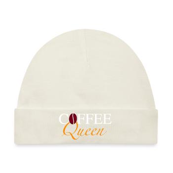 Coffee Queen mit Bohne - Baby Premium Organic Mütze - Naturweiß - Vorne