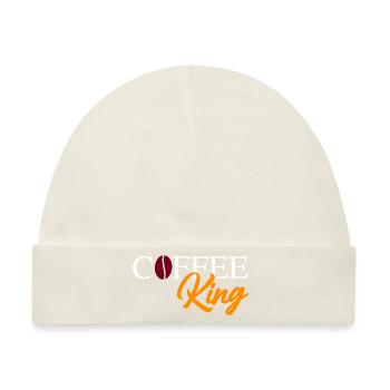 Coffee King mit Bohne - Baby Premium Organic Mütze - Naturweiß - Vorne
