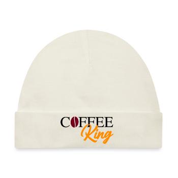 Coffee King mit Bohne - Baby Premium Organic Mütze - Naturweiß - Vorne
