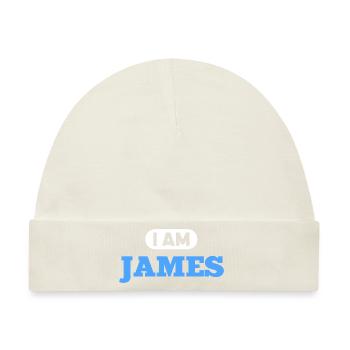 James Name Spruch für stolzen James - Baby Premium Organic Mütze - Naturweiß - Vorne
