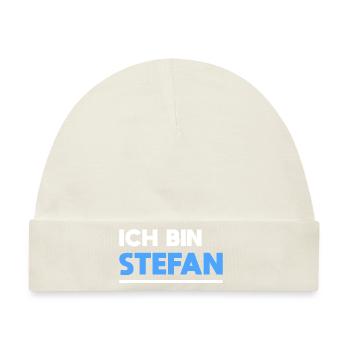 Stefan Name Spruch für stolze Stefans - Baby Premium Organic Mütze - Naturweiß - Vorne