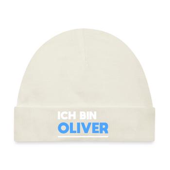 Oliver Name Spruch für stolze Oliver - Baby Premium Organic Mütze - Naturweiß - Vorne