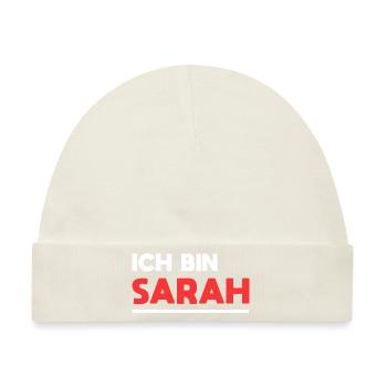 Sarah Name Spruch für stolze Sarahs - Baby Premium Organic Mütze - Naturweiß - Vorne