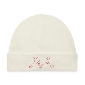 ich liebe dich herzen herz rot - Baby Premium Organic Mütze - Naturweiß - Vorne