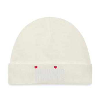 inclusion matters Logo Zitat - Baby Premium Organic Mütze - Naturweiß - Vorne