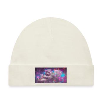 Space Cat - Baby Premium Organic Mütze - Naturweiß - Vorne