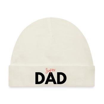 Superpapa sagt bestes Vatertagsgeschenk - Baby Premium Organic Mütze - Naturweiß - Vorne