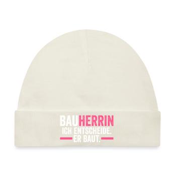 Bauherrin - Baby Premium Organic Mütze - Naturweiß - Vorne