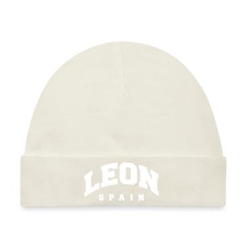 León - Baby Premium Organic Mütze - Naturweiß - Vorne