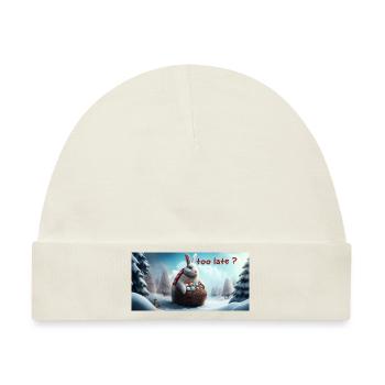 Osterhase zu spät? - Baby Premium Organic Mütze - Naturweiß - Vorne