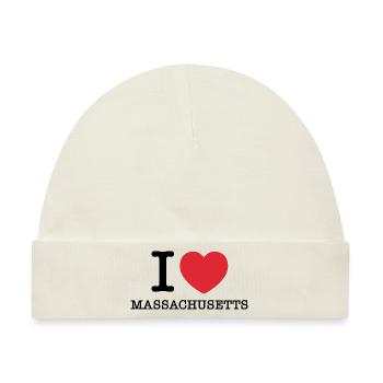 Ich liebe Massachusetts | I Heart Massachusetts - Baby Premium Organic Mütze - Naturweiß - Vorne