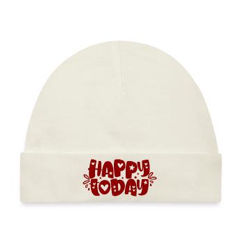 happy today byseehasdesign - Baby Premium Organic Mütze - Naturweiß - Vorne