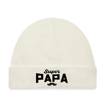 Super Daddy Daddy Geschenk Papa - Baby Premium Organic Mütze - Naturweiß - Vorne