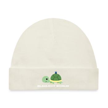 Blaulicht-Schildi | Geschenk, Geschenkidee - Baby Premium Organic Mütze - Naturweiß - Vorne