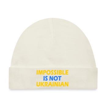 impossible is not ukrainian - ukraine - Baby Premium Organic Mütze - Naturweiß - Vorne