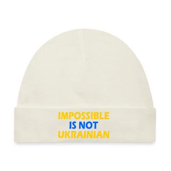 impossible is not ukrainian - ukraine - Baby Premium Organic Mütze - Naturweiß - Vorne