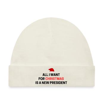 Alles, was ich mir zu Weihnachten wünsche, ist ein neuer Präsident - Baby Premium Organic Mütze - Naturweiß - Vorne