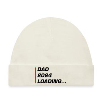 Dad 2024 Loading Papa - Baby Premium Organic Mütze - Naturweiß - Vorne