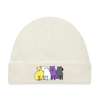Nonbinary Flag Capybara Design für stolze Enbys - Baby Premium Organic Mütze - Naturweiß - Vorne