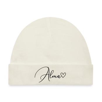 Alma Name Vorname Mädchen - Baby Premium Organic Mütze - Naturweiß - Vorne