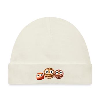 Pralinen, Pralinen, Familie, Trio - Baby Premium Organic Mütze - Naturweiß - Vorne