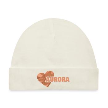 Vorname Aurora - Baby Premium Organic Mütze - Naturweiß - Vorne