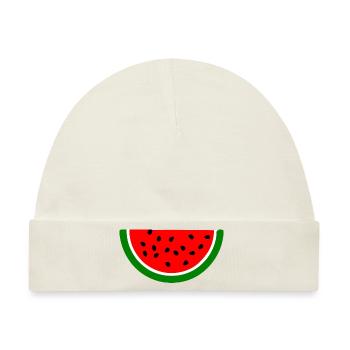 Wassermelone Melone - Baby Premium Organic Mütze - Naturweiß - Vorne