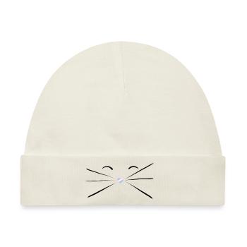 Inhalt Katze mit Herznase - Trans Flagge - Baby Premium Organic Mütze - Naturweiß - Vorne
