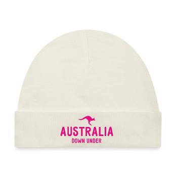 Australia - Down Under - Australien - Känguru - Baby Premium Organic Mütze - Naturweiß - Vorne