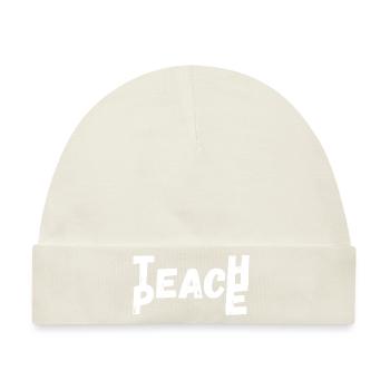 Teach Peace - Baby Premium Organic Mütze - Naturweiß - Vorne