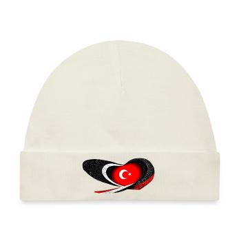 Heartveat Turkey - Baby Premium Organic Mütze - Naturweiß - Vorne