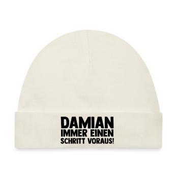 Vorname Damian - Baby Premium Organic Mütze - Naturweiß - Vorne